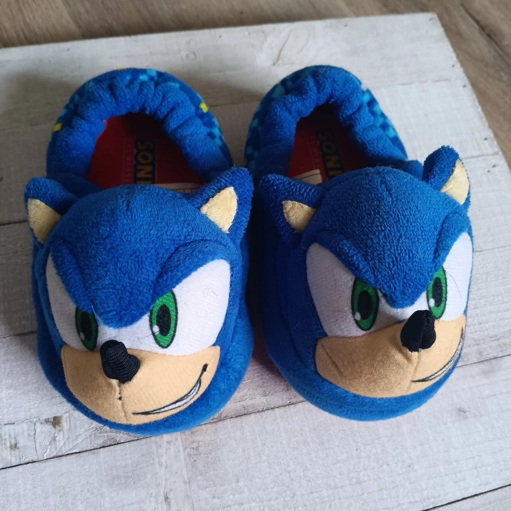 Sonic the Hedgehog Blue Kids Slippers Sz Baby5/6